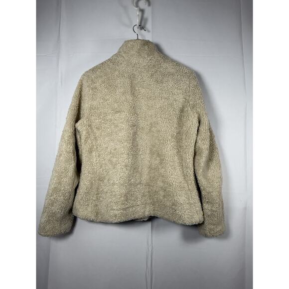 Pendleton Sherpa Fleece Jacket Women’s M Cream Zip Front Plaid Lined Cozy - Picture 7 of 7